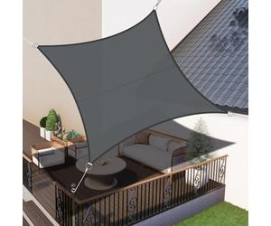 LOVE STORY Toldo Vela Rectangular 4x4m Impermeable UV95% para Exterior | Vela de sombra en PES resistente, protección solar y cortaviento. Perfecta para patio, jardín o terraza.Antracita