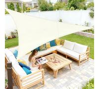 LOVE STORY: Vela triangular para jardín, 3.6x3.6x3.6m, impermeable, tela para vela, protección solar, protección contra el viento, material: poliéster (PES), con 95% de protección UV, ideal para balcó