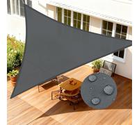 LOVE STORY Toldo Vela Triangular 3x3x3m,Protección UV para Exterior Patio | Impermeable Vela de Sombra en PES Resistente, Protección Solar y Cortaviento. Ideal para Jardín, Terraza o Balcón.Antracita