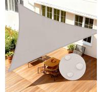 LOVE STORY Toldo Vela Triangular 3x3x3m,Protección UV para Exterior Patio | Impermeable Vela de Sombra en PES Resistente, Protección Solar y Cortaviento. Ideal para Jardín, Terraza o Balcón.Gris Pardo