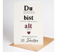 Lovely Cards Tarjeta de 30 cumpleaños divertida para hombre - Divertida tarjeta de cumpleaños para 30 cumpleaños para amigo, pareja o colega - Tarjeta de felicitación de 30 años en DIN A6