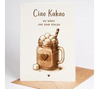 Lovely Cards Tarjeta de despedida de compañera - Ciao Kakao, te extrañaremos muchísimo | Divertida tarjeta de despedida, cambio de trabajo, nuevo trabajo o jubilación | Tarjeta de felicitación para