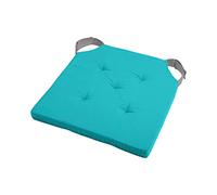 LOVELY CASA Duo Galette Velcro, algodón, celadón/ratón, 38 x 38 x 4 cm