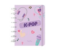LOVELY CUADERNO A5 100 HOJAS CUADRICULA LILAC K-POP KPOP