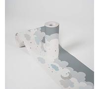 Lovely Kids Cenefas Adhesivas Para Los Niños Dreamy Sky 5.00 m x 0.155 m Gris Azul Blanco Fabricado en Alemania de A.S. Création 403744