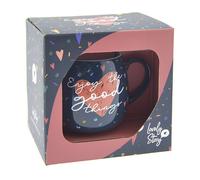 LOVELY TAZA OVALADA ENJOY THE GOOD THINGS HEART