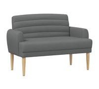 Loveseat - Cojín con cierre de botón, color gris oscuro, 116 x 67 x 80 cm | Terciopelo de poliéster, acolchado de espuma, cojín de asiento extraíble, patas de madera de caucho estable