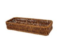 LOVIVER Cesta para Cubiertos Resistente Estructura Cilíndrica Abierta, Rústico, cubiertos, para Comedor , Rectángulo