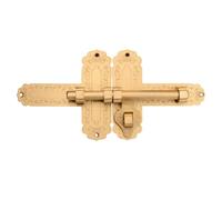 LOVIVER Pasador de Puerta Cerrojo Pestillo Candado con Apertura con Llave y Placas de Montaje Acabado Latón Estilo Chino Clásico Adecuado para Portones de, Latón, 50cm