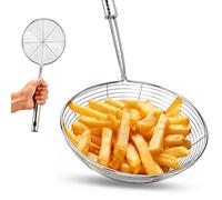 LOW&EE Espumadera de Acero Inoxidable 14 cm | Colador para Freír Patatas y Escurrir Alimentos | Espumadera Cocina Profesional Resistente a Altas Temperaturas | Colador para Aceite y Agua