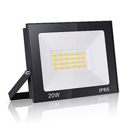 loyal Foco LED Exterior 20W, Alto Brillo 2000LM Proyector Iluminación 6000K Blanco Frío, Luz de Seguridad Impermeable IP65, Lampara Pared Techo para Jardín Garaje Terrazas Parque