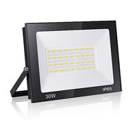 loyal Foco LED Exterior 30W, Alto Brillo 3000LM Proyector LED Exterior Iluminación 3000K Bianco Caldo, Luz de Seguridad Impermeable IP65, Lampara LED Pared Techo para Jardín Garaje Camino Patio