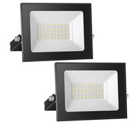 loyal Proyector LED 12V DC, 30W LED Proyector IP65 Resistente al agua, 6000K Blanco frío LED luces de pared al aire libre, 3000LM LED proyector para jardín, patio, terraza, garaje,2-piezas