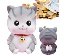 LPAMABA - Hucha con forma de gato y ángel, hucha esmaltada linda con apertura giratoria, de gran capacidad anticaídas para monedas, ideal para niñas, niños y adultos