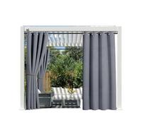 LPATEBCVU Cortina para PéRgola 1 Cortina Impermeable for Exteriores con Ojales for Patio, cenador, Porche Delantero, pérgola(Grey,Grommet Top_W254 X H213)