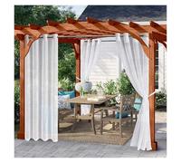 LPATEBCVU Cortina para PéRgola Cortina Impermeable for Exteriores, decoración de jardín, cenador Patio, Cortina Transparente poliéster, Cortinas Tul for Porche(White 1pc,M 132x241cm)