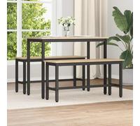 LPERTGFHU Juego de 2 bancos de comedor de roble Sonoma, 100 x 32,5 x 48,5 cm, madera de roble para cocina, salón
