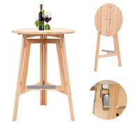 LPERTGFHU Mesa de bar plegable de madera de abeto, 78 cm, mesa alta para jardín, balcón, terraza, redonda, mesa de madera, mesa de bistró, ahorra espacio