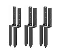 LQSYBHD Kit de Reparación de Postes de Cerca Estaca de Tierra para Asegurar Postes de Madera Inclinados o Rotos Anclaje de Estaca de Acero Resistente para Patios Jardines y Cercas(Size:6pcs)