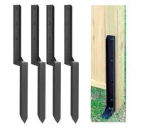 LQSYBHD Kit de Reparación de Postes para Cercas Anclajes de Acero de Alta Resistencia Estacas de Reparación de Una Sola Pieza para Reparar Postes de Madera Inclinados o Rotos(Size:4pcs)