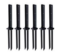 LQSYBHD Kit de Reparación de Postes para Cercas Anclajes y Estacas de Tierra de Alta Resistencia para Postes para Asegurar Postes de Madera Dañados en Jardines o Patios(Size:6pcs)