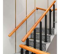 LQSYBHD Poste De Barandilla,Poste Para Balaustrada De Metal,Columna De Barandilla Para Escaleras Interiores Exteriores,para Chalés, Balcones, Escaleras, Terrazas Y P(Size:B wooden handrail 2.6ft/80cm)