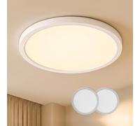 LQWELL® Lámpara de Techo LED Lámpara de Techo, IP44 Lámpara de Baño Impermeable Redonda Plana 18W 4000K 1980LM Delgada para Sala de Estar Baño Dormitorio Cocina Pasillo Sótano Oficina, 220 * 24mm