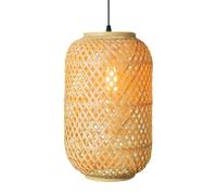 LQZCXMF Farol Rústico De Mimbre De Bambú De 40 Cm De Alto Con Pantalla Colgante