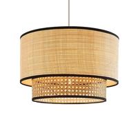 LQZCXMF Lámpara Colgante Rústica De Estilo Granja Con Dos Capas Bambú Y Lino.