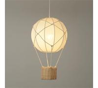 LQZCXMF Lámpara De Araña De Tela Con Forma De Bola Estilo Boho, Lámpara Bambú Natural Tejida, Lámpara De Araña Sencilla De Mimbre Y Ratán Estilo Granja Para Comedor E Isla De Cocina - Bombilla E26