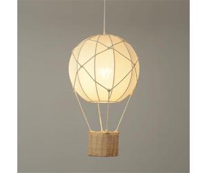 LQZCXMF Lámpara De Araña De Tela Con Forma De Bola Estilo Boho, Lámpara Bambú Natural Tejida, Lámpara De Araña Sencilla De Mimbre Y Ratán Estilo Granja Para Comedor E Isla De Cocina - Bombilla E26