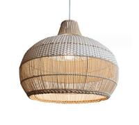 LQZCXMF Lámpara De Araña Industrial Para Comedor Con Cesta De Ratán, Estilo Rústico