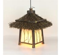 LQZCXMF Lámparas Colgantes Para Sala Estar Estilo Tropical Con Pantalla Cesta Ratán