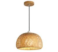 LQZCXMF Lámparas Colgantes Rústicas De Bambú Con Forma De Nido De Pájaro, Paquete 1 Unidad. Lámpara Araña De Ratán Con Estructura De Mimbre Natural Y Casquillo E26 Para Sala De Estar, Comedor