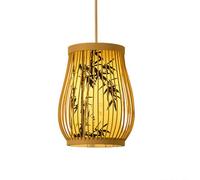 LQZCXMF Linterna De Estilo Chino Con Diseño De Dos Capas, Lámpara Colgante De Mimbre, Pantalla De Ratán Tejida A Mano, Linterna Pequeña Única De Bambú, Luminaria Para Sala De Estar, Comedor