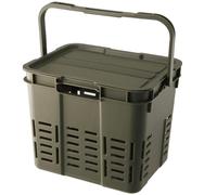 LRXFPIYF Contenedor de Almacenamiento Exterior Caja Organizador Recipiente Baúl con Tapa Plástico Sólido Contenedor Estable con Tapa Ajustada Adecuado para