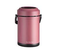 LRXFPIYF Contenedor Térmico de Comidas Tarro de Alimentos Tartera Diseño Portátil con Asa y Cierre Acero Inoxidable 304 Adecuado para Trabajo Picnic Trayectos Diarios, Rosa, Oro Rosa, 1.8L