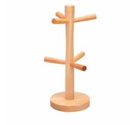 LRXFPIYF Escurrevasos de Bambú Soporte de Tazas Portavasos Perchero para Tazas con Poste Central y Ganchos Separadores Secado al, Grande, Estilo Moderno Minimalista De Madera De Caucho