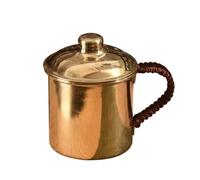 LRXFPIYF Vaso de Latón con Tapa Taza Jarra Copa Diseño Funcional con Asa y Base Antivuelco Mantiene Temperatura de Bebidas para Hogar y Oficina Adecuado para, Latón, 301-400ml