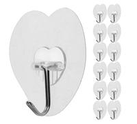 LRXIYODE 20 Piezas Colgadores Adhesivos en Forma de Corazón Transparentes, Ganchos Resistentes para Colgar sin Daños, Fáciles de Instalar para Puerta de Vidrio y Techo,