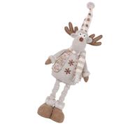LRXIYODE Adorno Navideño de Escritorio Muñeco de Peluche Diseño de Reno y Gorro Puntiagudo, Decoración de Mesa para Fiesta y Ambiente Cálido Material de Tela y Algodón PP