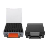 LRXIYODE Caja de Almacenamiento para Baterías AA y AAA con Compartimentos Organizados, Cierre Seguro y Asa Resistente para Reciclaje y Protección en Gestión de Propiedades