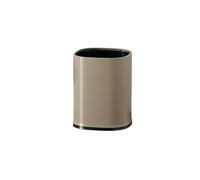 lskdnrufh Cesta de basura redonda de metal con parte superior abierta, capacidad de 12 l, con contenedor interior extraíble, for baño, sala de estar, dormitorio, cocina Papelera(Beige)
