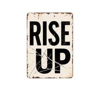 LTRAJUYNH Inspirational Sign for Office Rise Up Funny Retro for Team Building Conference Room Wall-Art Encouragement Saying Rustic Sign (8 X 12 inch)