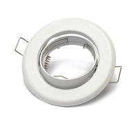 12x Juego De Proyectores focos empotrables led Gu10-12 Unidades De Bastidor De Montaje De Blanco, Incl. Zócalo Gu10 Para Lámparas De Leds O Halógenas, Giratorio 30°, Redondo