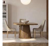Luana mesa de comedor extensible cuadrada 120/200 de madera de roble