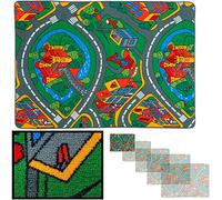 LUCA HOME - Alfombra Infantil Carretera, Juegos, Ciudad, alcolchada - Alfombra Infantil Plegable - Alfombra Juegos Circuito Coches con Base Antideslizante - Alfombra Carretera Coches 100 x 140cm