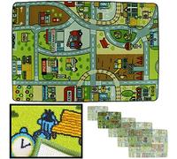 LUCA HOME - Alfombra Infantil Carretera, Juegos, Ciudad, alcolchada - Alfombra Infantil Plegable - Alfombra Juegos Circuito Coches con Base Antideslizante - Alfombra Carretera Coches 120 x 160cm
