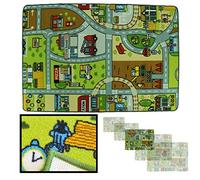 LUCA HOME - Alfombra Infantil Carretera, Juegos, Ciudad, alcolchada - Alfombra Infantil Plegable - Alfombra Juegos Circuito Coches con Base Antideslizante - Alfombra Carretera Coches 140 x 200cm