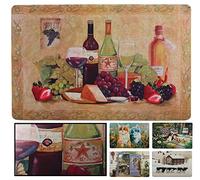 LUCA HOME - Alfombrilla acrílica con Base Antideslizante, Felpudo 51x75 Vino con impresión Muy Realista, Felpudo para Interior de casa y decoración